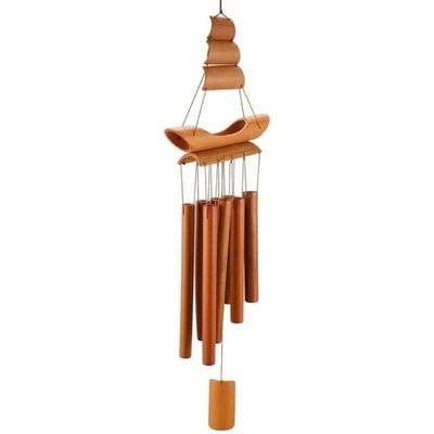 Bamboe Bamboe Windgong Nieuwe Handgemaakte Hanger Bel Windgong Retro Handwerk Cadeau Muurhanger Windgongen Binnen Buiten brown