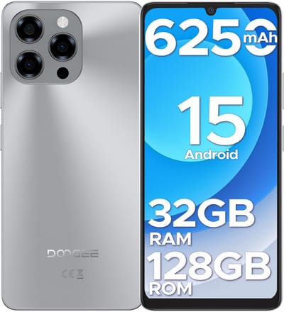 DOOGEE Note 58 4G- Smartphone - 32 GB RAM + 128 GB ROM (2TB/TF) - Android 15 - 6250 mAh - 6,75 Inth 90 Hz - AI-camera 16 MP - Face ID - NFC - GPS - Natuurlijk