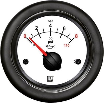 VETUS OILW witte Oliedrukmeter 12/24V