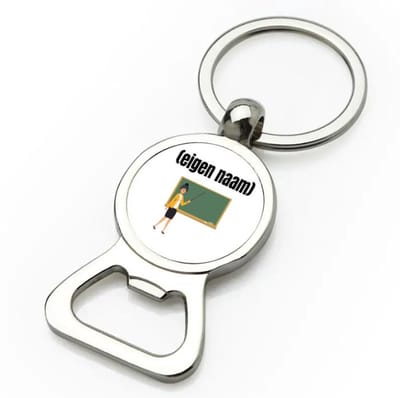 Akyol - docent met krijtbord met eigen naam flesopener - Docent - leraren - jufvrouw - cadeau - verjaardag - kado - 9 bij 3 cm