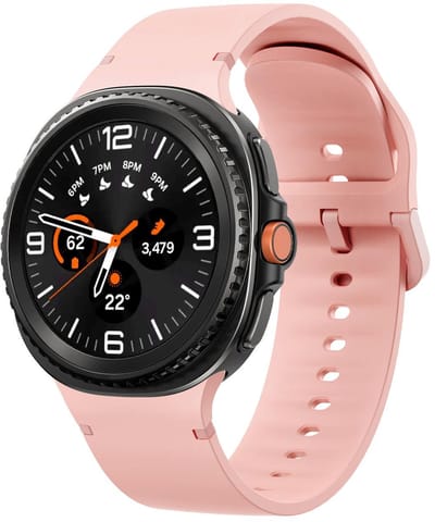 Siliconen bandje - geschikt voor Samsung Galaxy Watch 8 (40mm) / Galaxy Watch 8 (44mm) / Galaxy Watch 8 Classic - gespsluiting - Maat S/M - roze