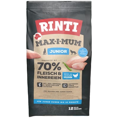 Rinti Max-i-mum Junior Kip Hondenvoer - Dubbelpak: 2 x 12 kg