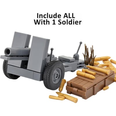 WO2 Duitsland Militaire Wapens Bouwstenen Leger Soldaat Figuur AntiTank Kanon Componenten Moc Speelgoed Voor Kinderen