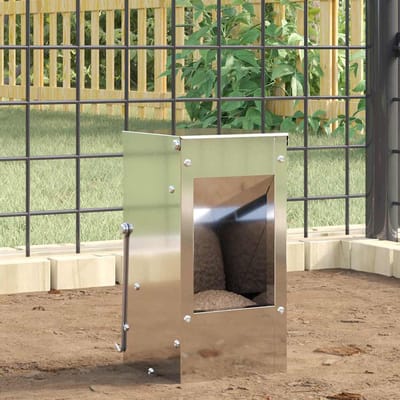 vidaXL - Konijnenvoerbak - Zilver - 12,5 - x - 12,5 - x - 25 - cm - 1,5 - kg