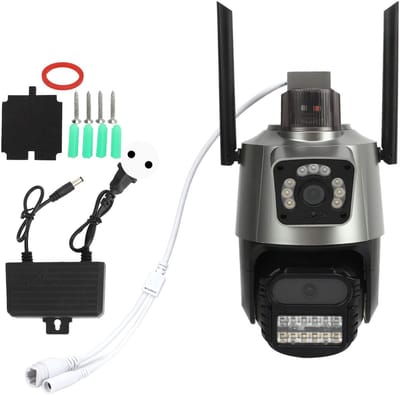 Allecto - Beveiligingscamera - Dual Screen Wifi Beveiligingscamera 400W - IP66 Waterdicht - Nachtvisie - Bewegingsdetectie - Geschikt voor Buiten -...