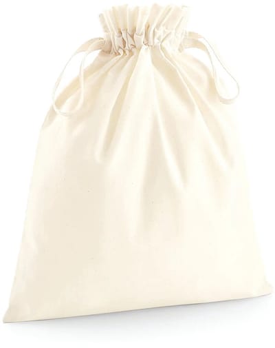 Westford Mill Organic Cotton Draw Cord Bag WM118 - Natural - S (14 x 22 cm)