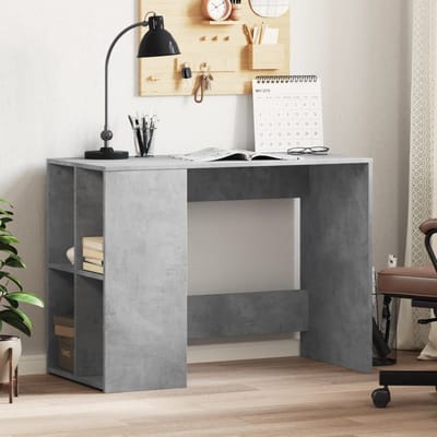 vidaXL - Bureau - 102x50x75 - cm - bewerkt - hout - betongrijs