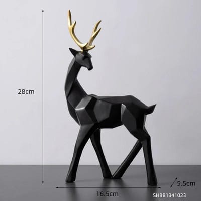 Simple Sculpture Décorative en Résine d'Animal Cerf Géométrique Décoration de Table Artisanat Maison Statue Pièce Unique Figurines Salon