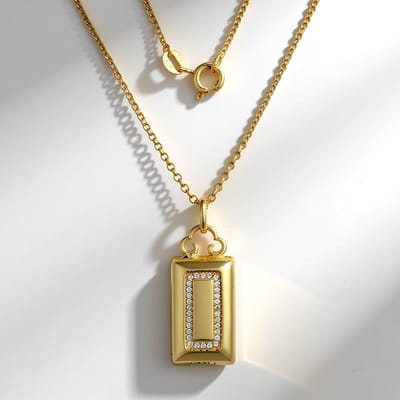 Cavill - Vergulde 925 Sterling Zilveren Halsketting met 30 Nigeriaanse Zirkoon 0 163 ct - Rond Slijpsel - Elegant Pavé Design - 45 5 cm