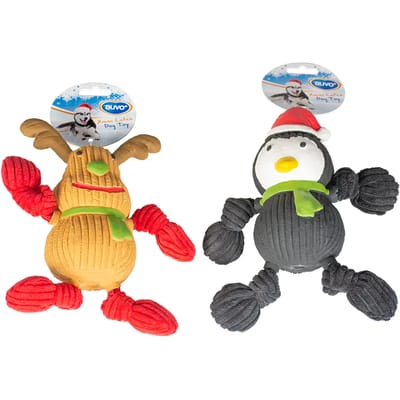 Duvoplus - Speelgoed Voor Dieren - Hond - Xmas Latex Rendier & Pinguïn 8x17x20cm Gemengde Kleuren - 1st
