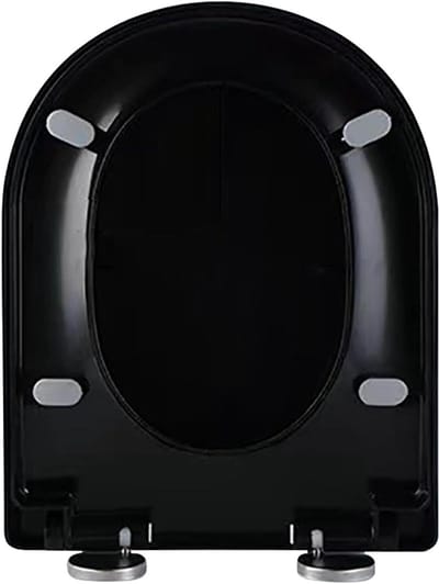 Toiletbril D-vorm - Zitting Deksel - Badkamer Vernieuwen - Softclose Snelreiniging - 455 x 360 mm - Zwart