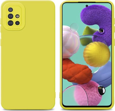 Cadorabo Hoesje geschikt voor Samsung Galaxy A51 4G / M40s in FLUID GEEL - Beschermhoes gemaakt van flexibel TPU silicone Cover Fluid Case