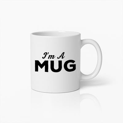 Grappige “I’m A Mug” Witte Mok – Stoer Minimalistisch Humorontwerp – 330 ml Keramische Koffiemok