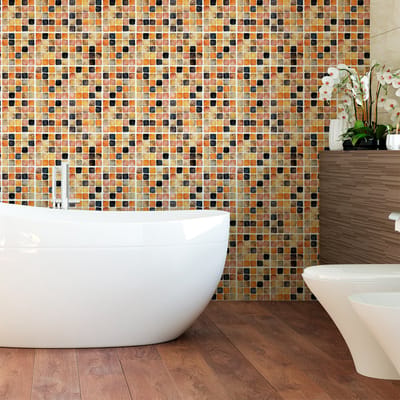 Zelfklevende tegelmuurstickers voor keuken en badkamer - 9 Azulejo mozaïektegelstickers in een gezandstraalde tint - 9 stickers van 10x10 cm