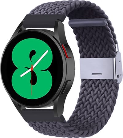 By Qubix - Braided nylon bandje - Donkergrijs - Geschikt voor Xiaomi Mi Watch / Geschikt voor Xiaomi Watch 2 / Geschikt voor Xiaomi Watch S1 / S2 / S3 / S4 (47mm)