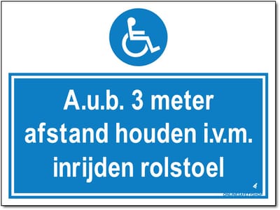 Afstand houden bord - Forex - 40 x 30 cm - Weerbestendig