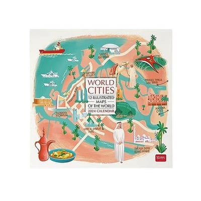 Wandkalender 2024 met Notitieruimte, Weeknummers en Sterrenbeelden - 30 x 29 cm