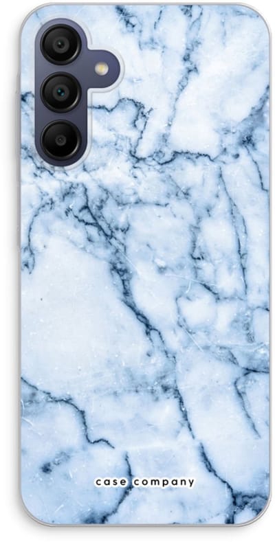 Case Company® - Hoesje geschikt voor Samsung Galaxy A15 hoesje - Blauw marmer - Soft Cover Telefoonhoesje - Bescherming aan alle Kanten en Schermrand