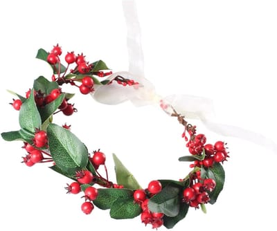 Bloemen Hoofdband - Bessen Krans - Bruiloft Decoratie - Handgemaakte Stijl - 20 cm Lengte - Uniek