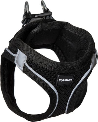 Topmast Airmesh Hondentuig - Click & Go - Zwart - XL - Reflecterend - Harnas Hond - Hondentuigje - Hondenharnas - Voor Puppy, Kleine, Medium en Grote Hond