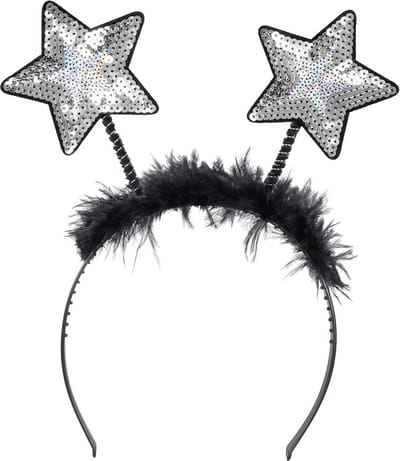 Boland - Diadeem Sterren zilver Zilver - Één maat - Volwassenen - Unisex - Glitter and Glamour