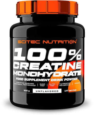 Scitec Nutrition® - 100% Creatine Monohydrate (500 gram - Unflavored) - 147 doseringen - creatine poeder - creatine monohydraat