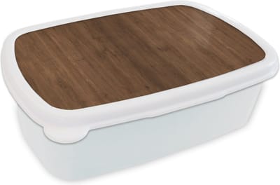 Broodtrommel Wit - Lunchbox - Brooddoos - Hardhout - Patronen - Bruin - 18x12x6 cm - Volwassenen