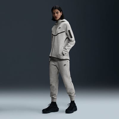 Nike Tech Fleece Broeken Dames - Grijs - Maat 50 - 52 - Katoen Jersey