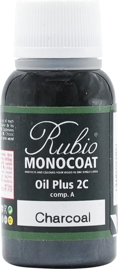 Rubio Monocoat Oil Plus 2C - Ecologische Houtolie in 1 Laag voor Binnenshuis - Charcoal, sample 20 ml (0.8 m²)