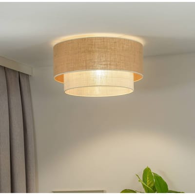 Euluna Plafondlamp Boho, bruin/beige, Ø 60 cm, textiel