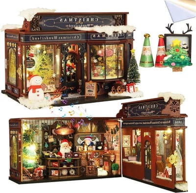 Houten Poppenhuis Kit - Miniatuur Huis - Creatief Hobbyen - Met Muzikale Beweging - 235 x 173 x 17 cm