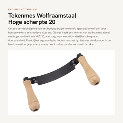 Dailygoods- Tekenmes hoge scherpte - Trekmes Houtbewerking - Houten Handvat - Wolfraamstaal - 3 Stuks - Duurzaam en Nauwkeurig