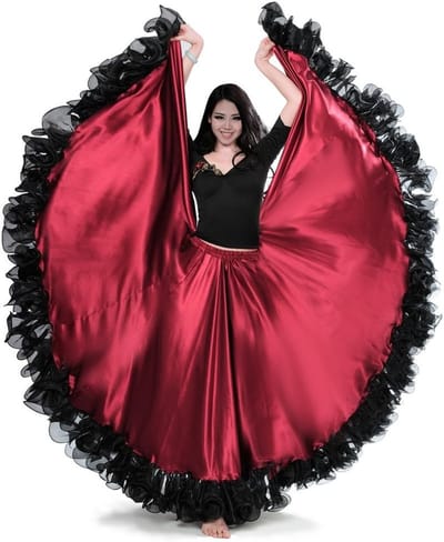 Belly Dance Rok voor Vrouwen met 25 Yards, Tribal en Flamenco Stijl, Geschikt voor Halloween en Festivals, Perfect voor Dansen en Optredens