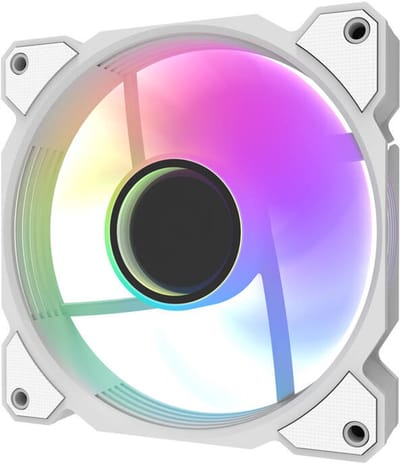 Darkflash DR08 Cooling Fan (White) - Case ventilator - 120mm - Wit met RGB-licht - 30 dBA