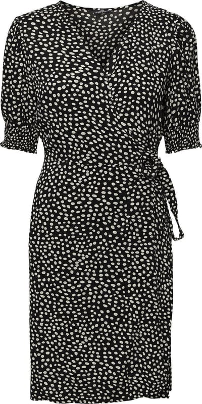 Pieces Jurk Pctala 2/4 Wrap Dress Noos Bc 17133694 Black/dot Dames Maat - L