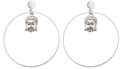 Behave - Oorstekers Boeddha - Cirkelvormige Hanger - 8 cm