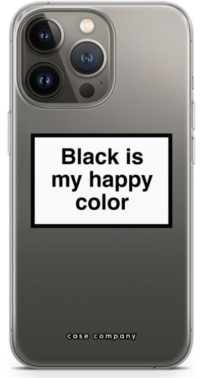 Case Company® - Hoesje geschikt voor iPhone 13 Pro hoesje - Black is my happy color - Soft Cover Telefoonhoesje - Bescherming aan alle Kanten en Schermrand