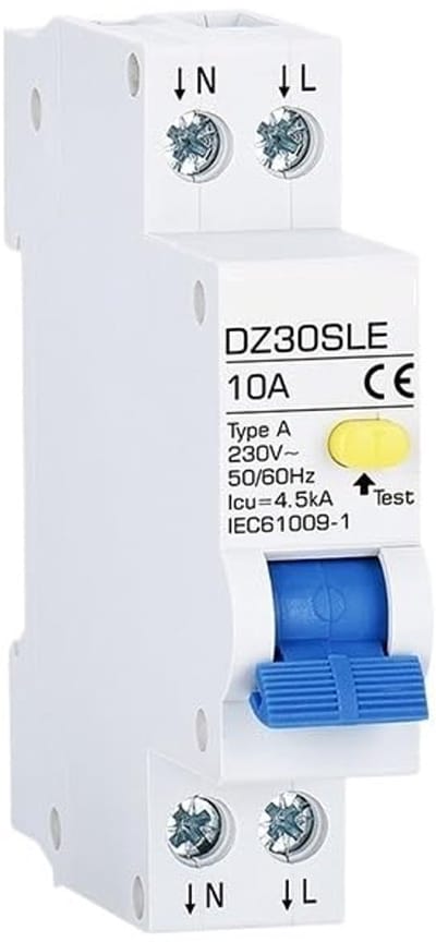 Aardlekschakelaar - Stroomonderbreker - Elektrische Beveiliging - Type A 30 mA - 1P+N 20A - Grijs