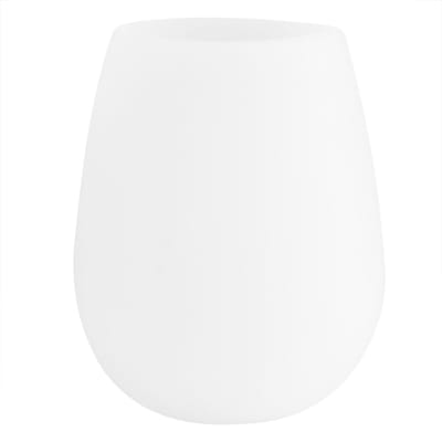 Draagbaar, transparant siliconen wijnglas/drinkbeker voor buitenfeestjes, barbecues en kamperen. white