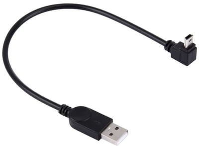 OneOne 0,29m Mini USB kabel. Haakse laadkabel naar boven. USB naar Mini USB oplaadkabel snoer past op Nextbase dashcam 101 Go, 112, 202 Lite, 212, 302G Deluxe, 312, 312GW, 402G, 412GW, 512, 512GW, Duo