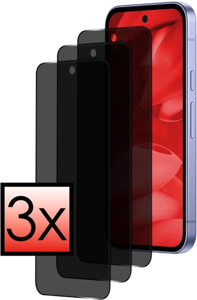 Screenprotector - 3 Stuks - Geschikt voor Google Pixel 9a - Privacy Filter - Beschermglas - Gehard Glas - Tempered Glass - Screen Protector - Anti Spy - Full Display Cover