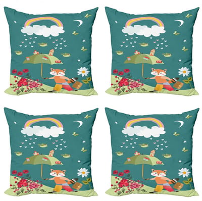 ABAKUHAUS Kussenhoes Set 4x45x45 cm – Dubbelzijdig digitaal bedrukt
