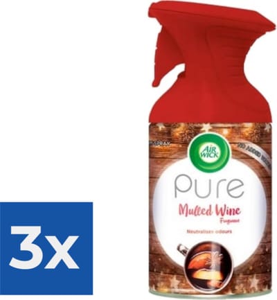 Airwick Pure Luchtverfrisser Spray - Mulled Wine - Voordeelverpakking 3 stuks