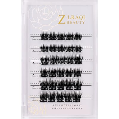 Z'LRAQI BEAUTY Individuele Valse Wimperhaartjes Zelfklevende Cluster Nepwimpers Lijmvrije Wimpers zwart
