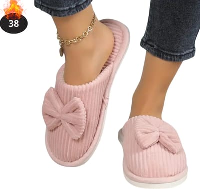 Nivard Warme Pantoffels - Sloffen - Slippers - Dames - Heren - Pluche - Maat 38 - Roze