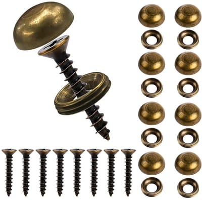 Dailygoods- Decoratieve Schroeven 8 Stuks - Messing - Zelftappende Schroef - Meubelbevestiging - Spiegelschroeven - Retro-Stijl - 9 mm Diameter - Meubelbevestigingsschroeven