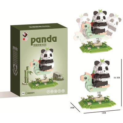 Panda Géant Créatif Blocs de Construction Particules Fines Jouets axés sur l'Apprentissage Ornements de Bureau Cadeaux de Fête pour Enfants NO box