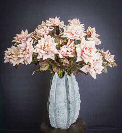 PTMD Rose flower pink rose spray with leaves