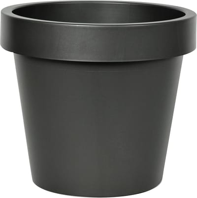 Mega Collections Plantenpot/bloempot - kunststof - antraciet - buiten - D50 x H44 cm