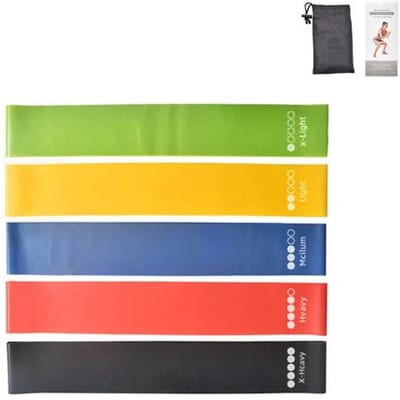5 Pièces 5 Niveaux de Résistance Différents Bandes de Résistance Yoga Sport Exercice Bandes Élastiques de Fitness Entraînement Pilates Maison Caoutchouc Accessoires de Gym